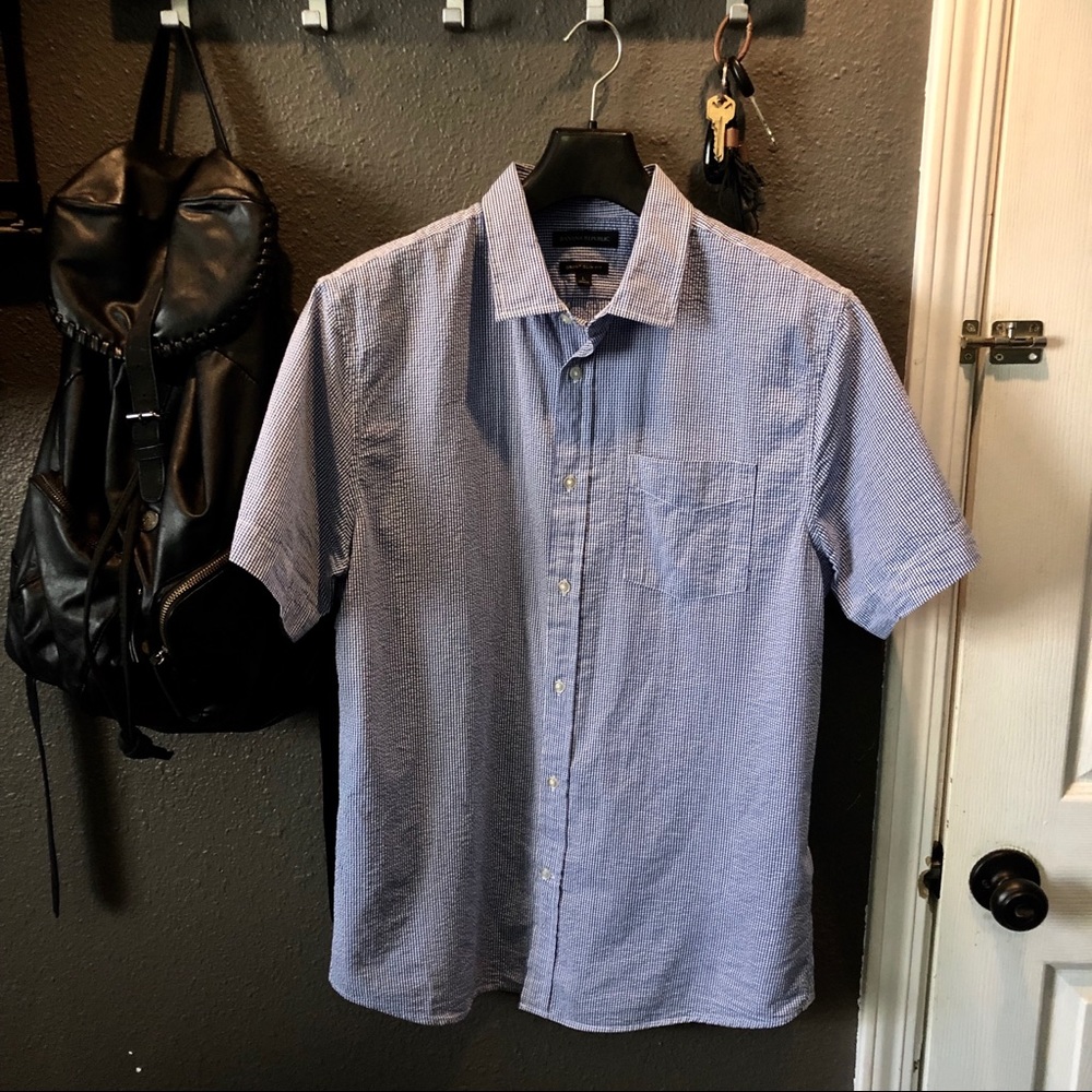 Banana Republic Gingham Seersucker Shirt
